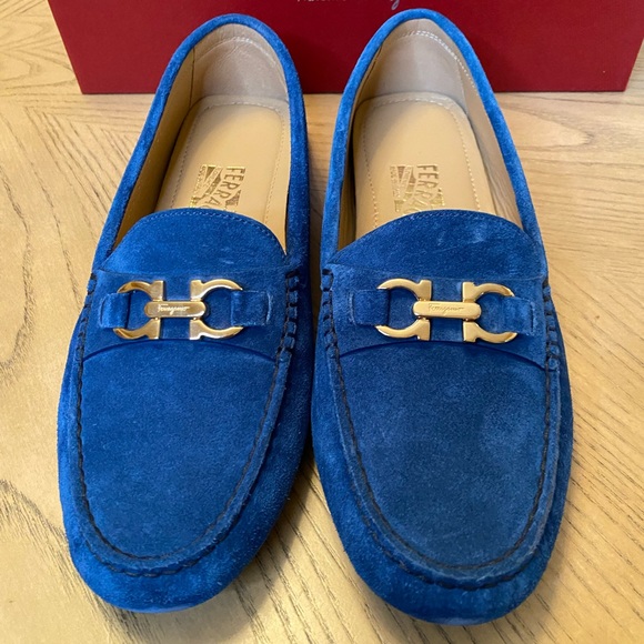 Salvatore Ferragamo Shoes - ❤️ Authentic Salvatore Ferragamo Blue Suede Loafers size 38 1/2 New in Box
